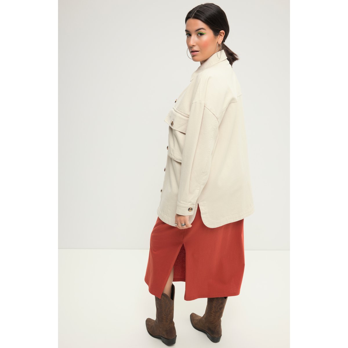 Veste oversized style chemisier avec col craie, STUDIO UNTOLD