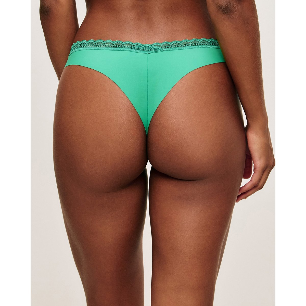Tanga en microfibre et dentelle NEW BARAKIZ vert, UNDIZ