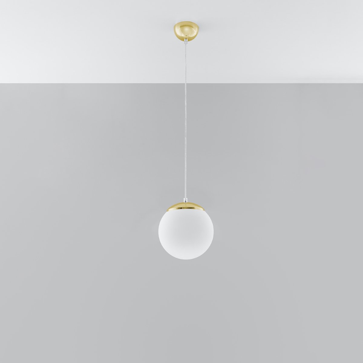 Suspension Acier Or/Blanc E27 1 Ugo 20 jaune, EDEN