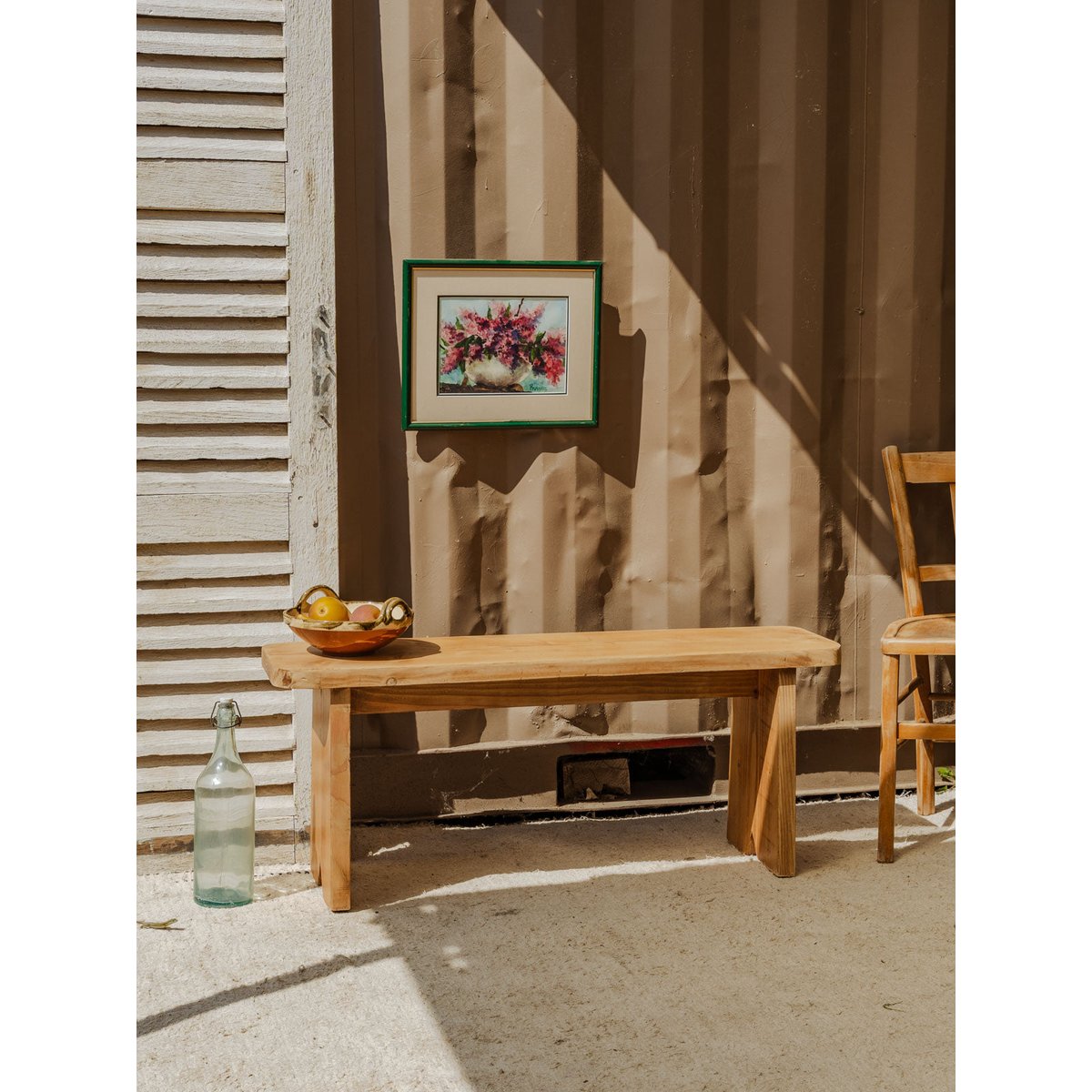 Banc en bois Antoine N°417 - Bon état bois clair, DEBONGOUT