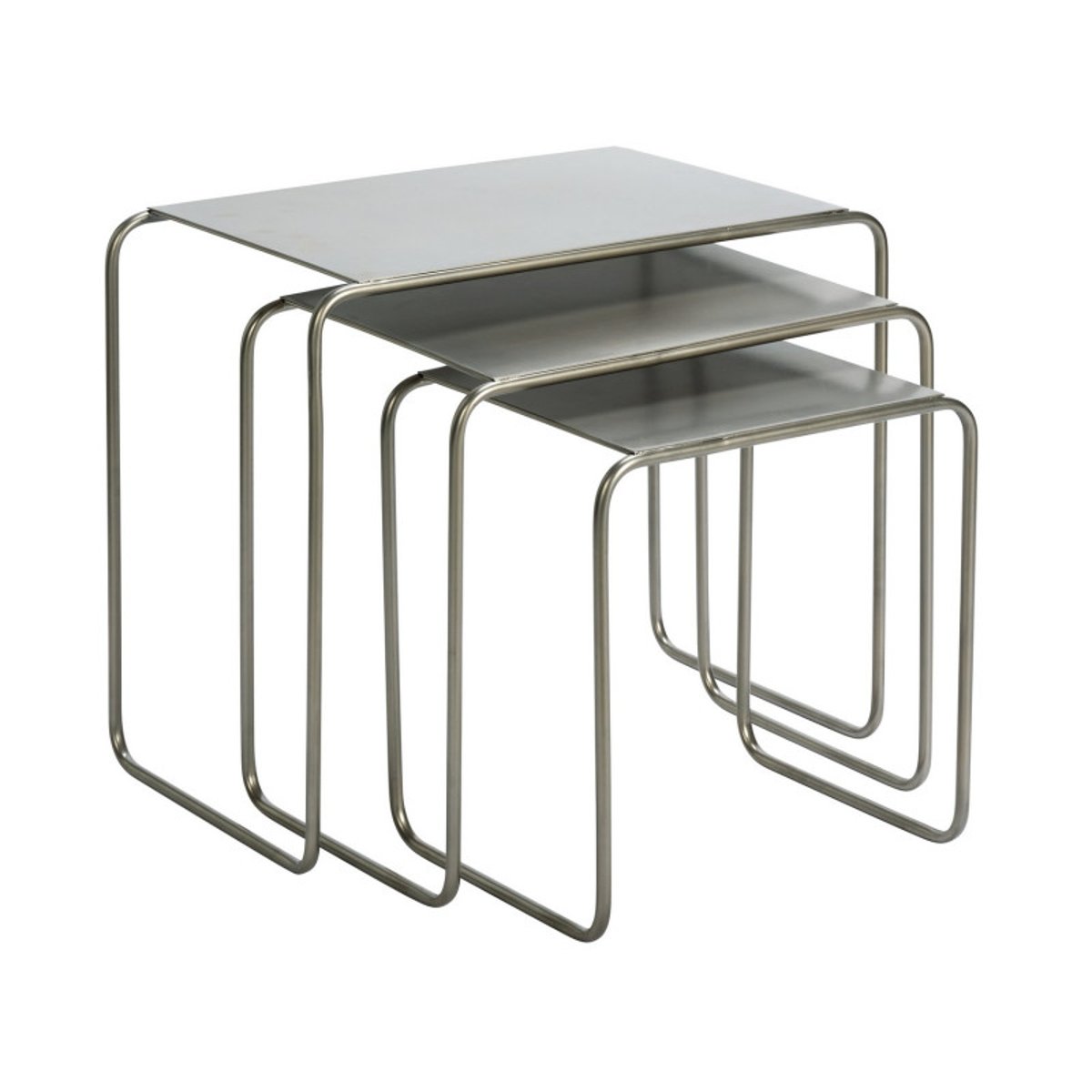Tables gigognes métal argent, MADAM STOLTZ