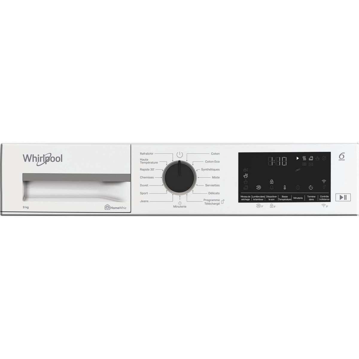 Sèche linge pompe à chaleur CWD93MWBSFRX couleur unique, WHIRLPOOL