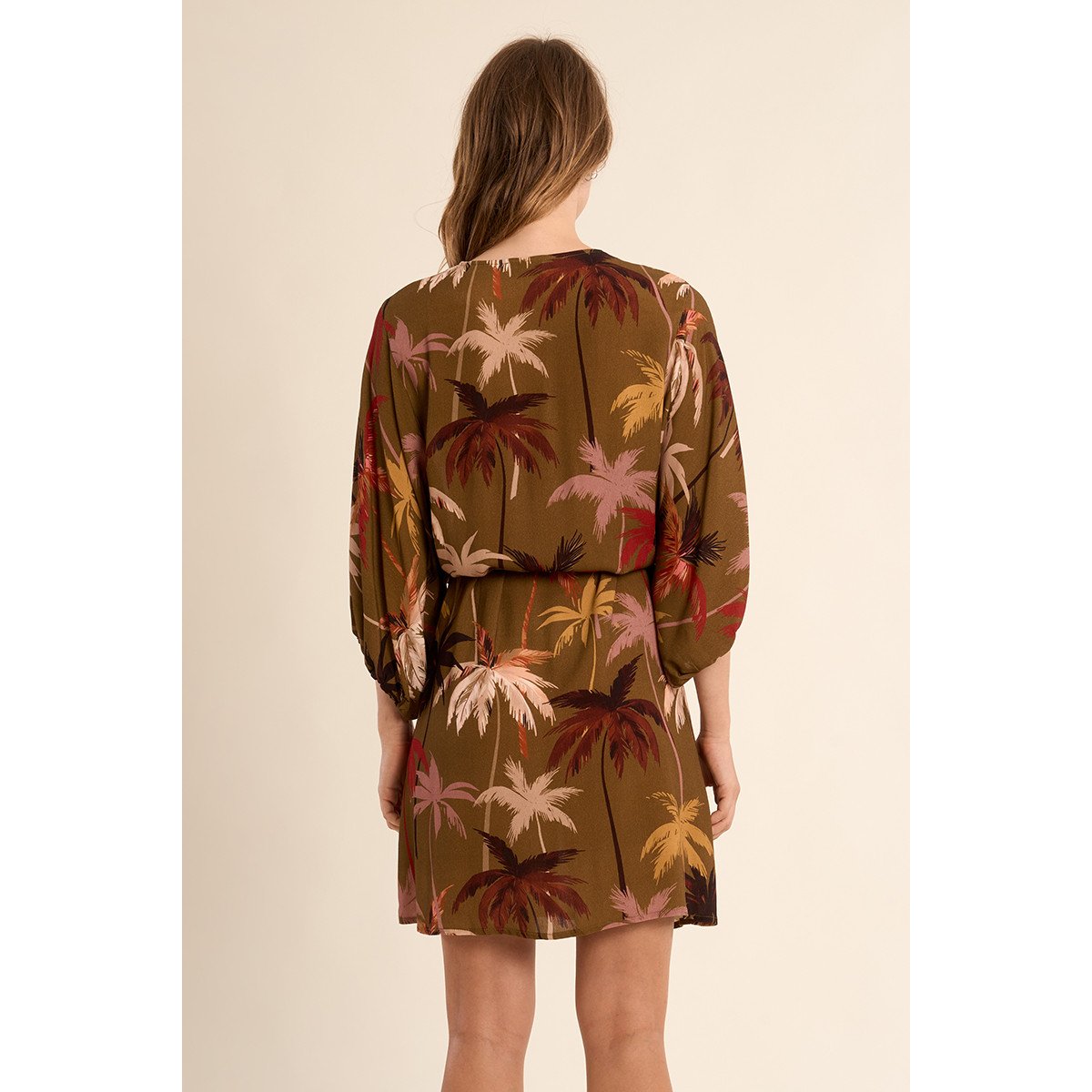 Robe courte, imprimée khaki moana, MOLLY BRACKEN