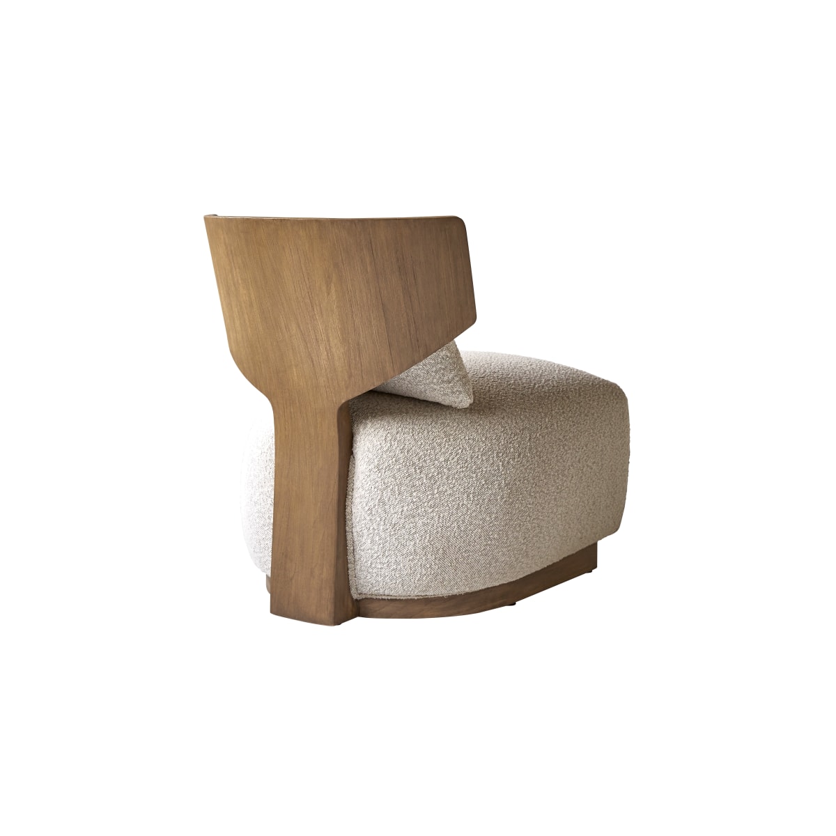 Fauteuil en Mindi foncé massif, JUNE beige, TIKAMOON