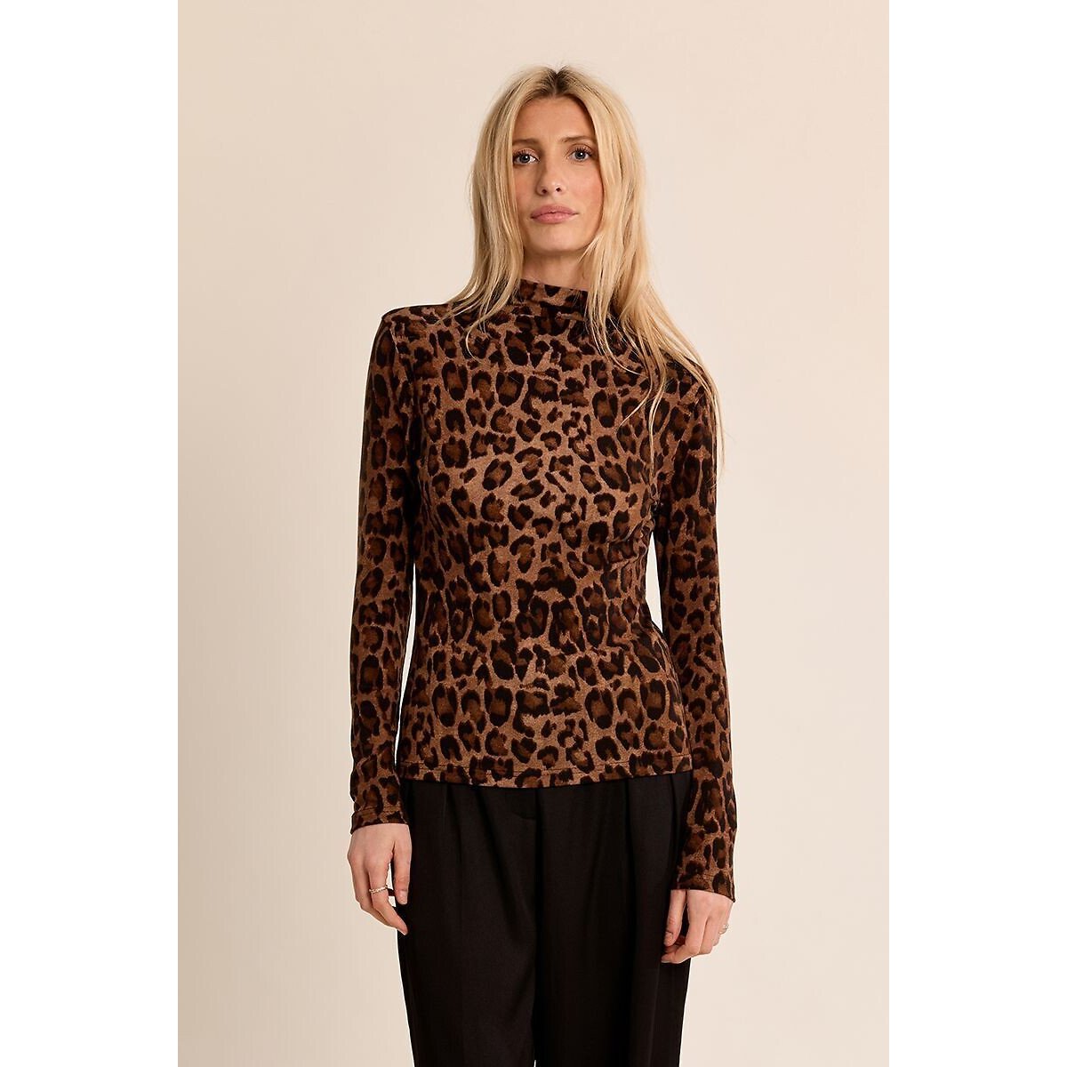 Pull col roulé imprimé léopard imprimé léopard, MOLLY BRACKEN