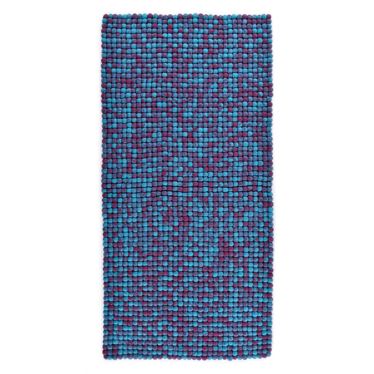 Tapis en laine feutrée à balles rondes - FELTY blue multicolore, THEKO