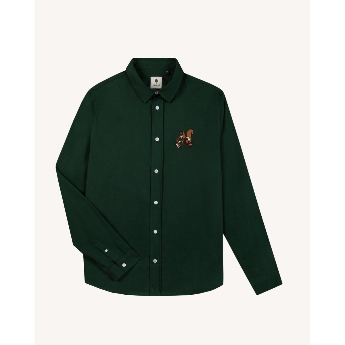 Chemise en tissu sergé vert forêt, FAGUO