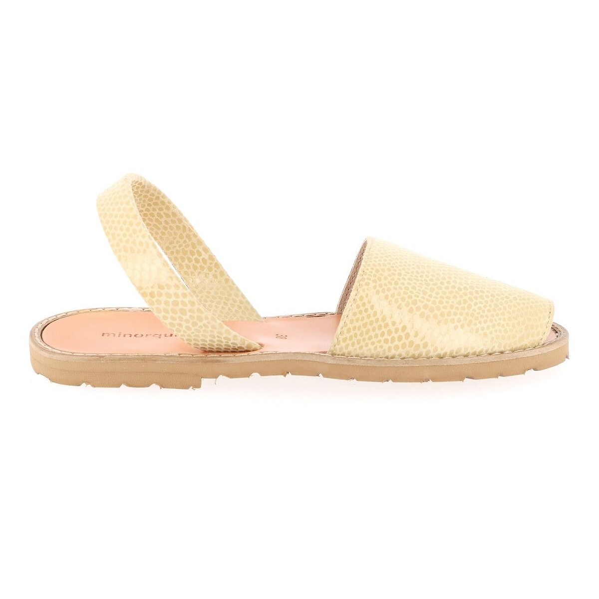 Sandales plates Avarca en cuir ecru, MINORQUINES