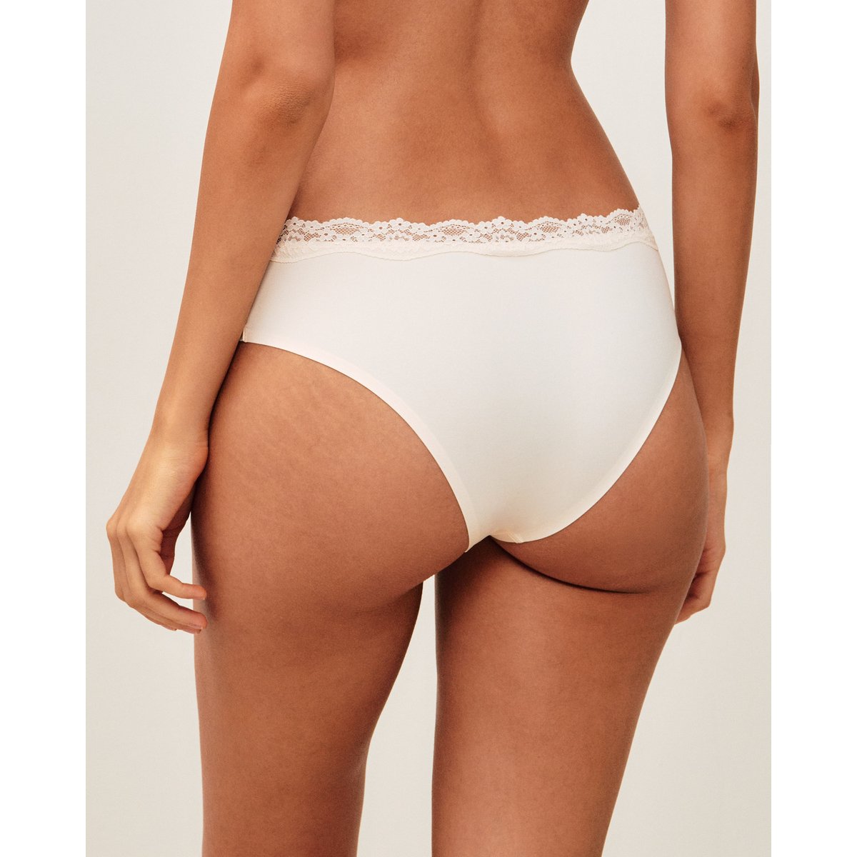 Shorty en microfibre et dentelle NEW SOFTIZ creme, UNDIZ