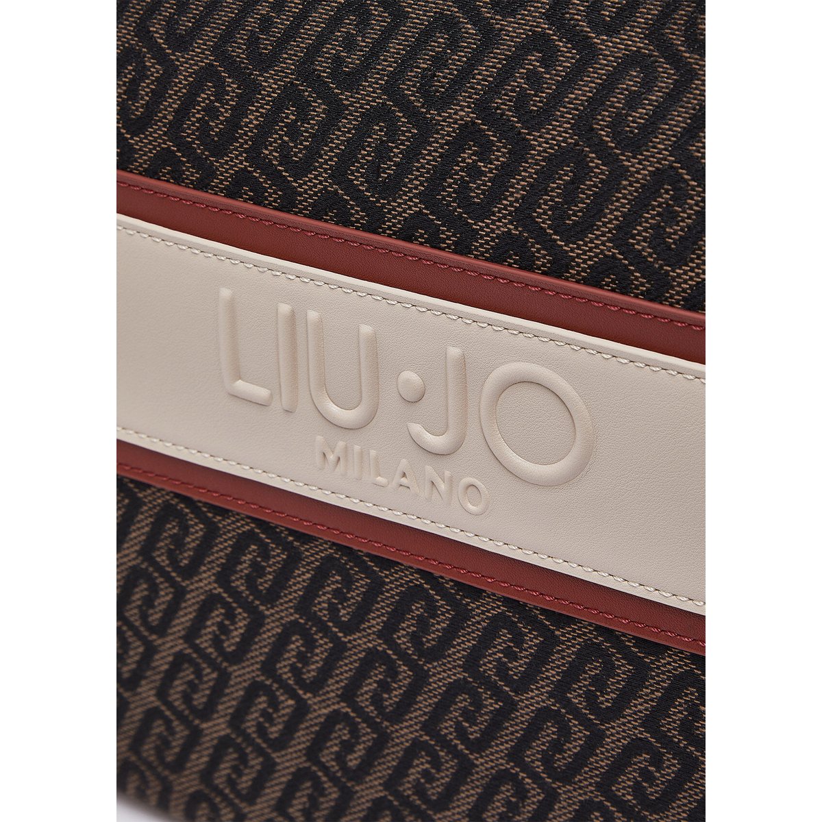 Sac cabas moyen monogramme marron foncé, LIU JO