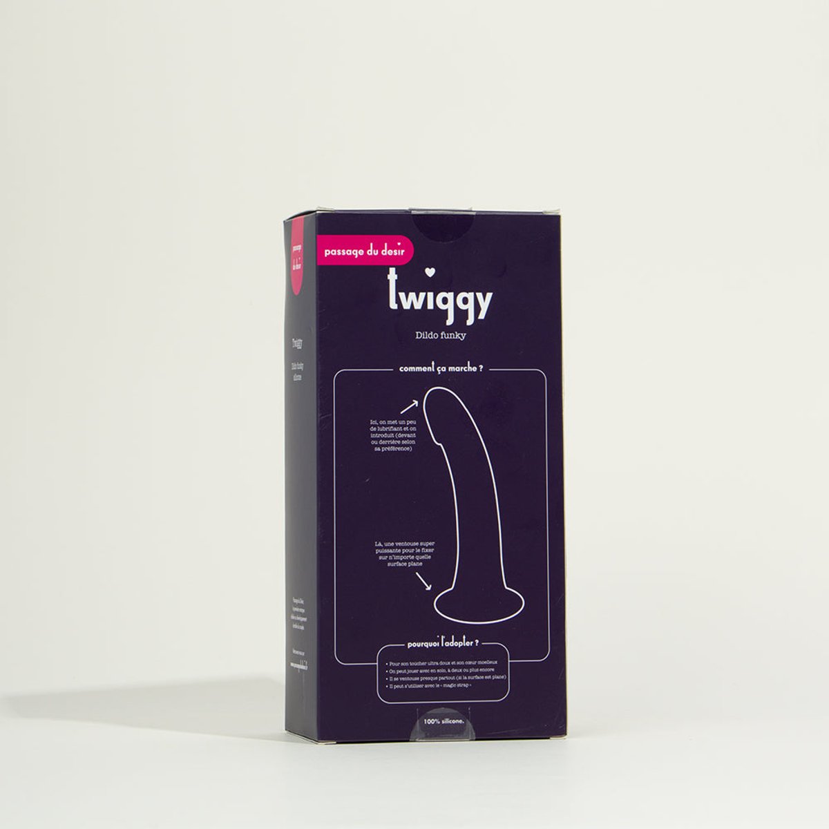 Vibromasseur non vibrant Dildo ventouse Funky_M multicouleur, PASSAGE DU DESIR