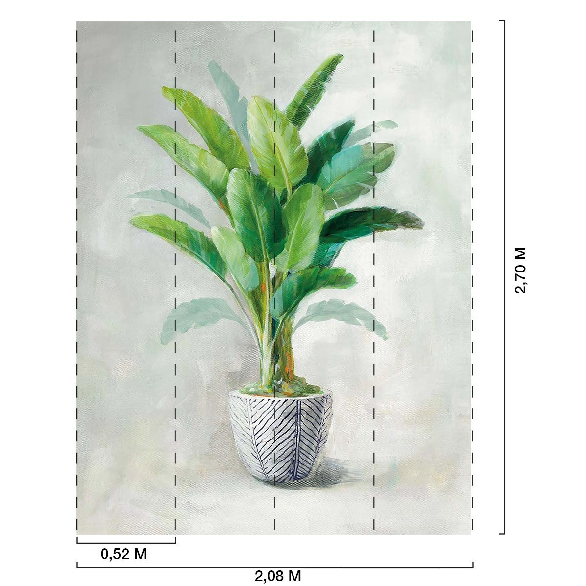 Papier peint exotique plante tropicale alpinia en aquarelle intissé, HEXOA