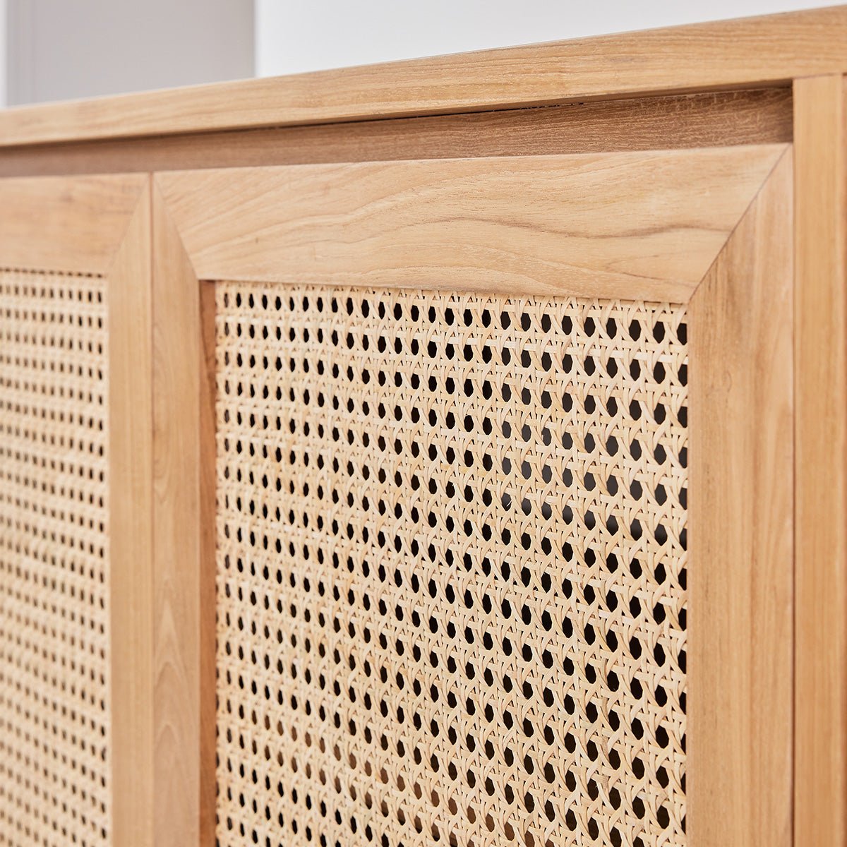 Meuble sous vasque en teck massif et cannage 145 cm ELIOTT naturel, BERAH GETAH
