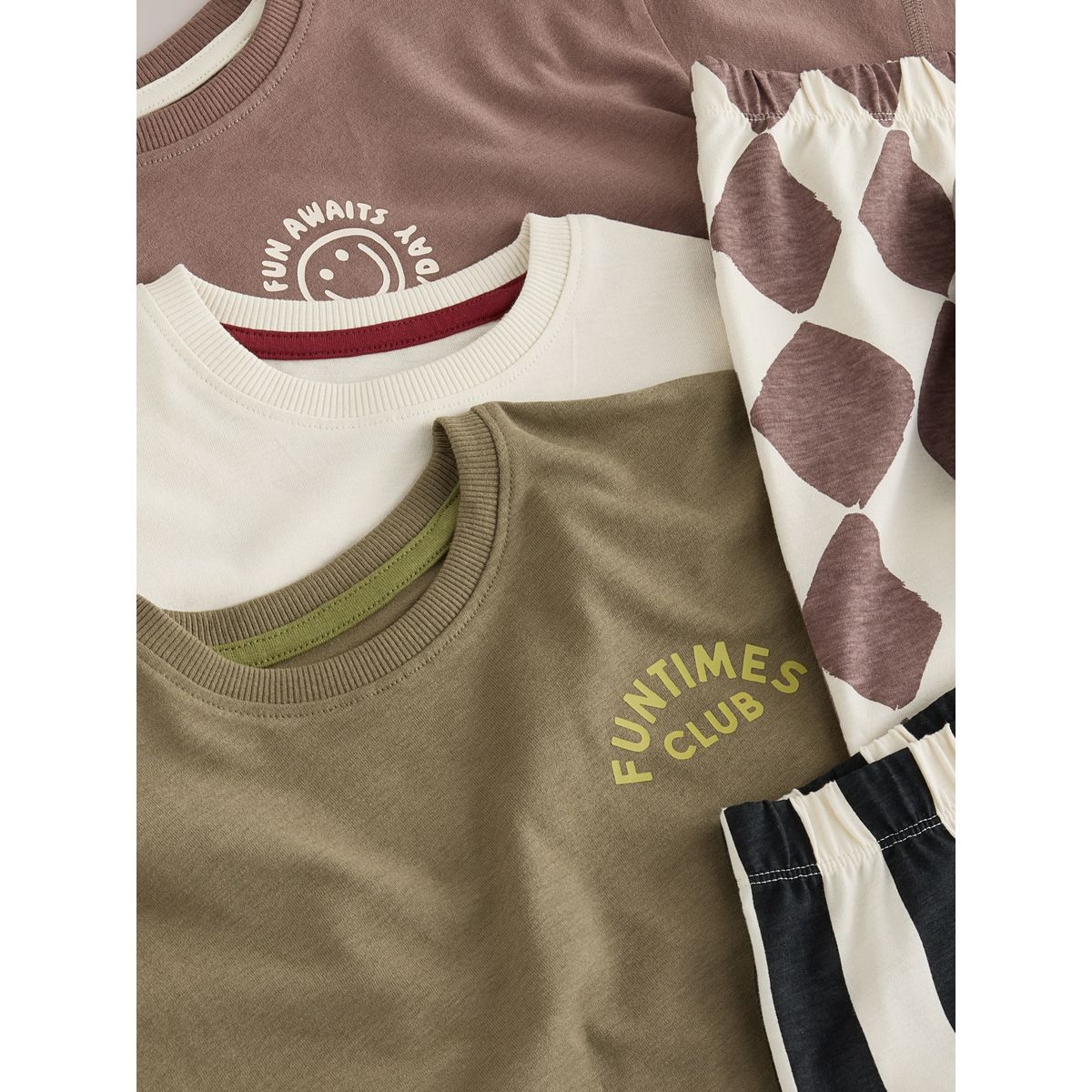 Pyjama short, lot de 3 kaki/gris/bordeaux, NEXT