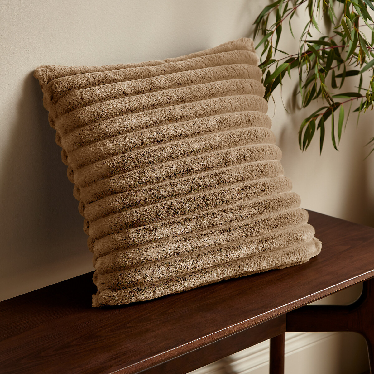 Cosy Ribbed Filled Cushion natural, CATHERINE LANSFIELD