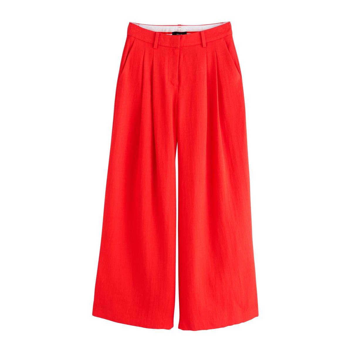 Pantalon palazzo effet froissé rouge, NEXT