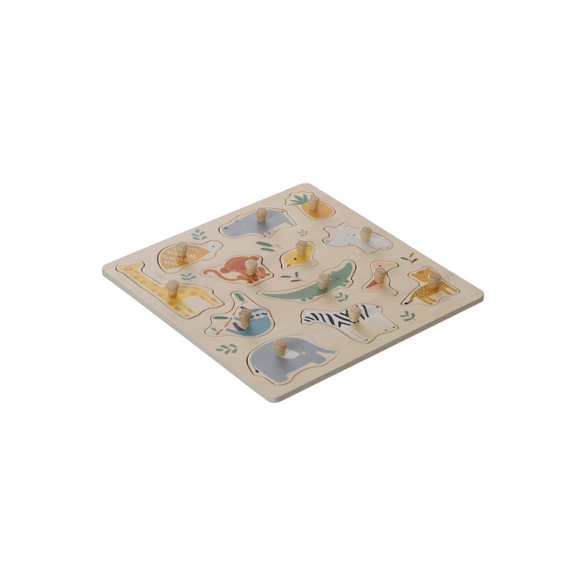 Puzzle boutons Jungle en bois blanc, VERTBAUDET
