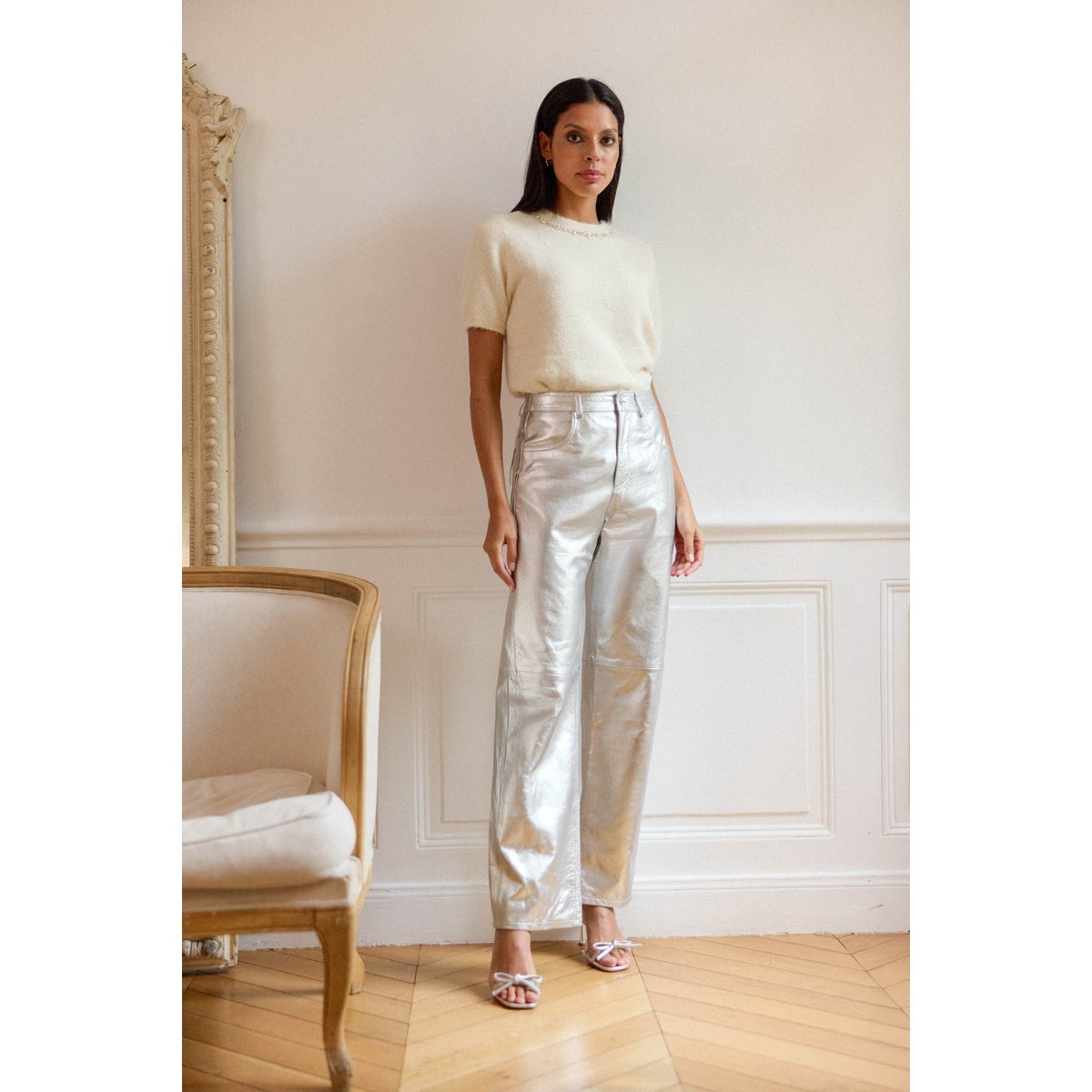 Pantalon droit uni ZEPHYR 69-argent, LA PETITE ETOILE