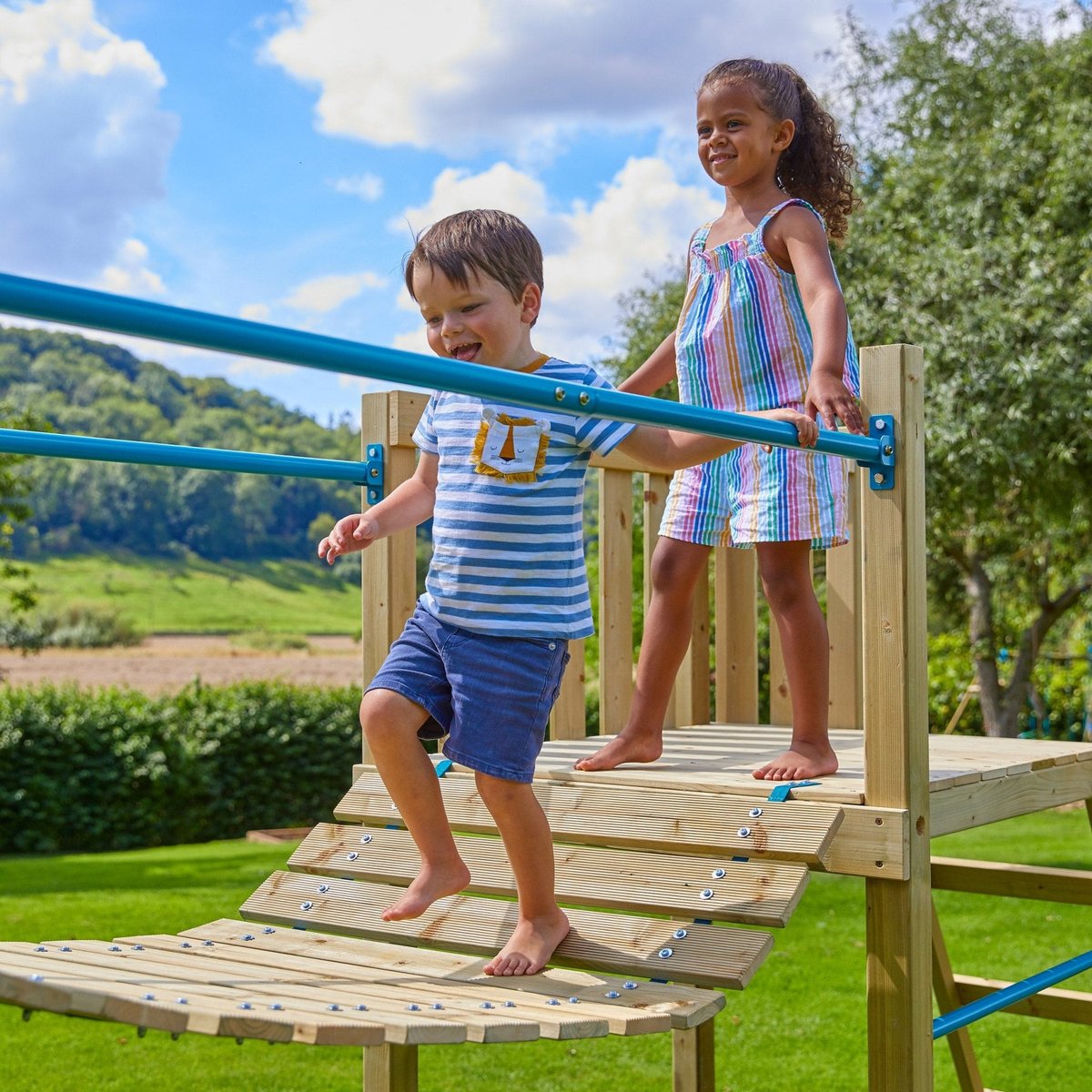 Aire de jeux XXL double tours CAMÉLÉE marron - bleu - vert, TP TOYS