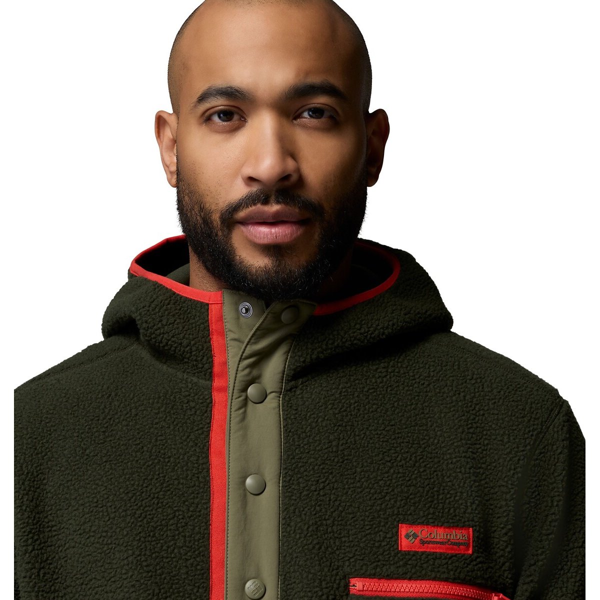 Fleece met halve knoopsluiting en kap Columbia Helvetia™ donkergroen, COLUMBIA