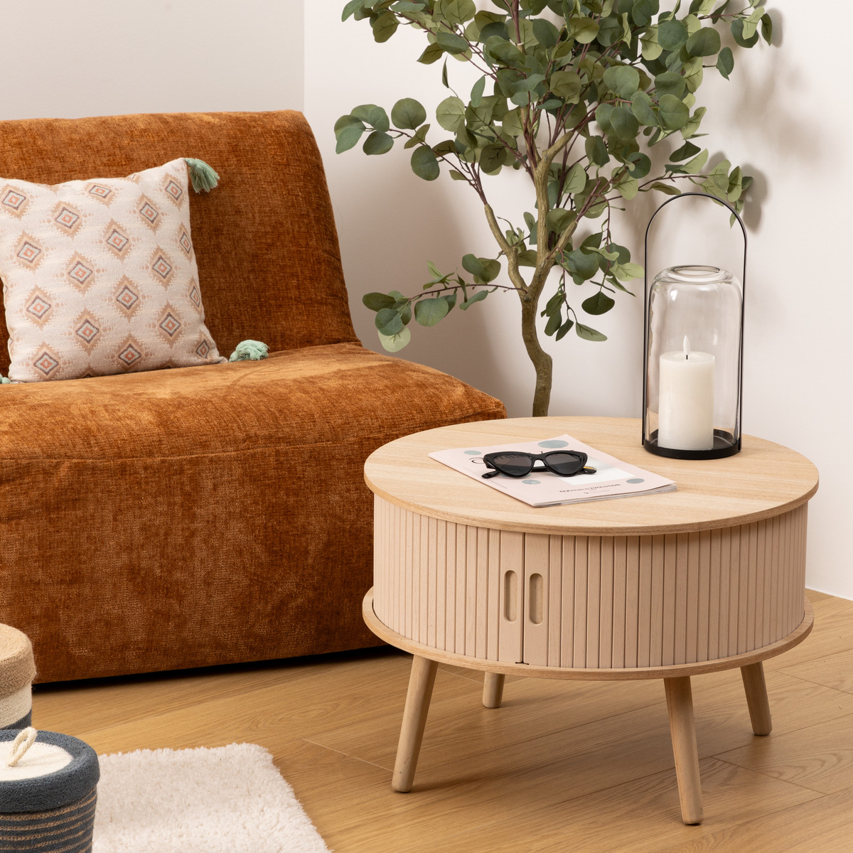 Table basse 2 portes NYSOS beige, ATMOSPHERA
