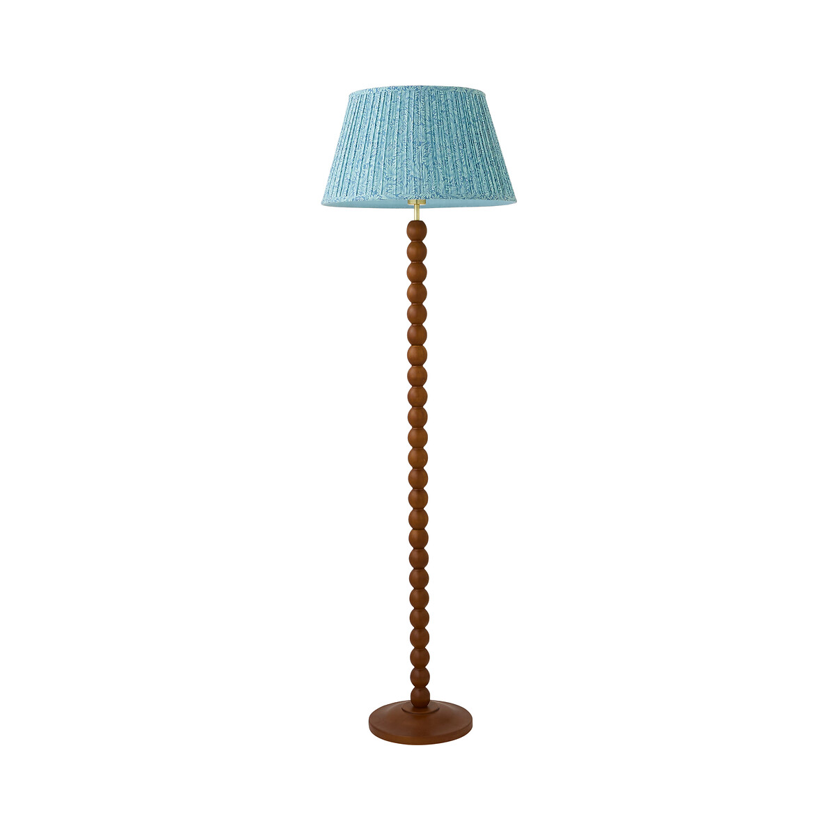 Bobbie Walnut Bobbin Floor Lamp with Leaf Pleated Shade bronze, SO'HOME