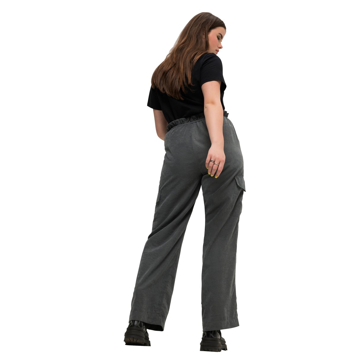 Pantalon cargo à coupe large et droite gris vert, STUDIO UNTOLD