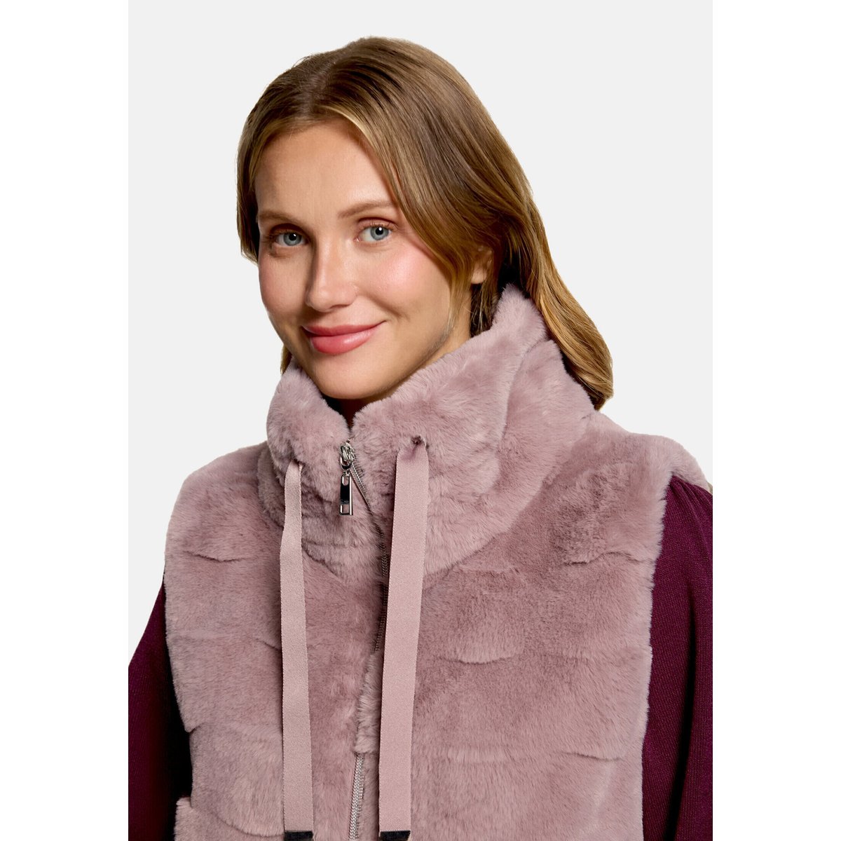 Veste imitation fourrure à poches extérieures light mauve, CARTOON