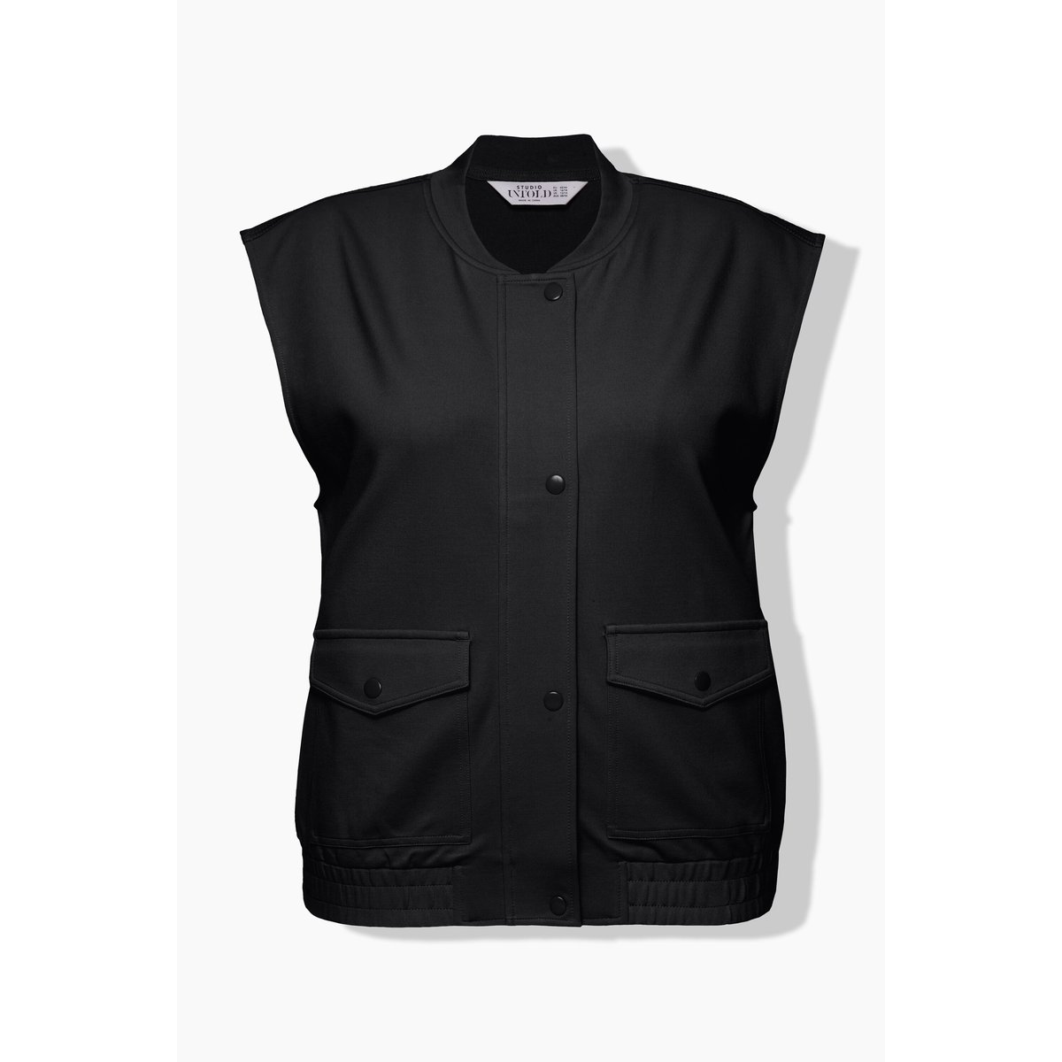 Gilet en jersey. Coupe Boxy Shape courte. noir, STUDIO UNTOLD