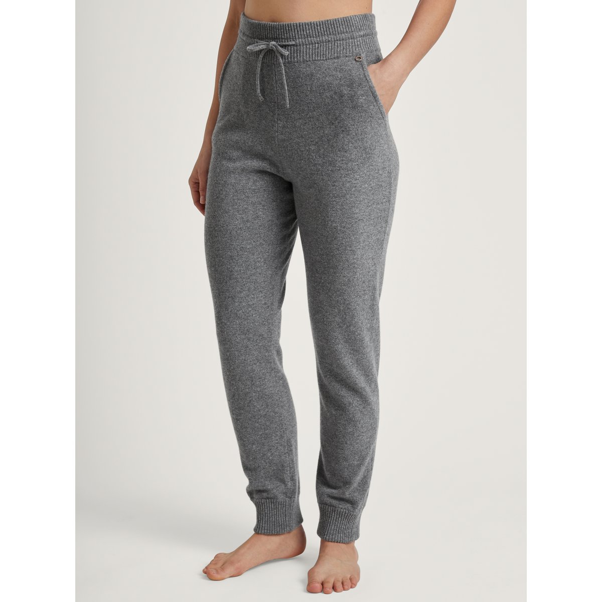 Pantalon tricoté avec poignets en laine vierge Laine THE COSY COLLECTION cosy grey melé, CALIDA