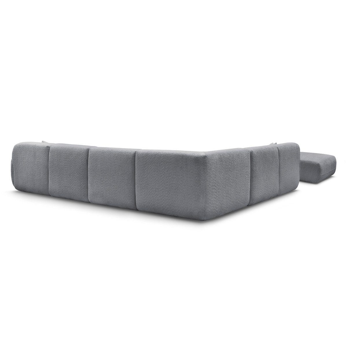 Canapé modulable 6 places en tissu chenille, ANDA gris, BOBOCHIC