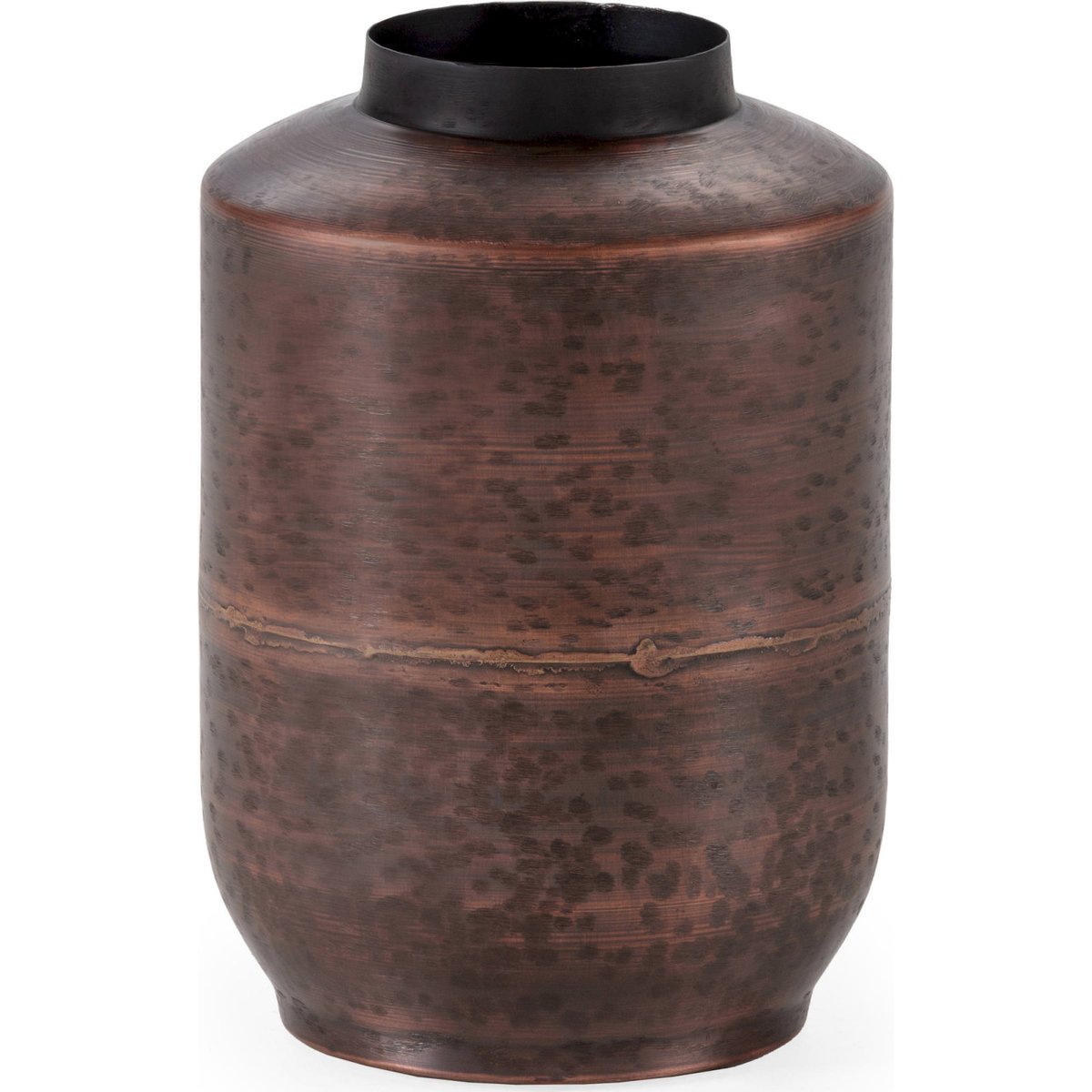 Vase en aluminium finition bronze vieilli style ancien bronze chocolat subtil et distingué, RECOLLECTION