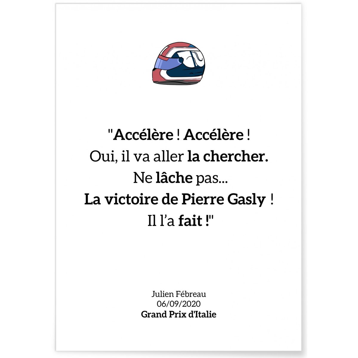 Affiche 'Accélère, accélère !' blanc, L'AFFICHERIE