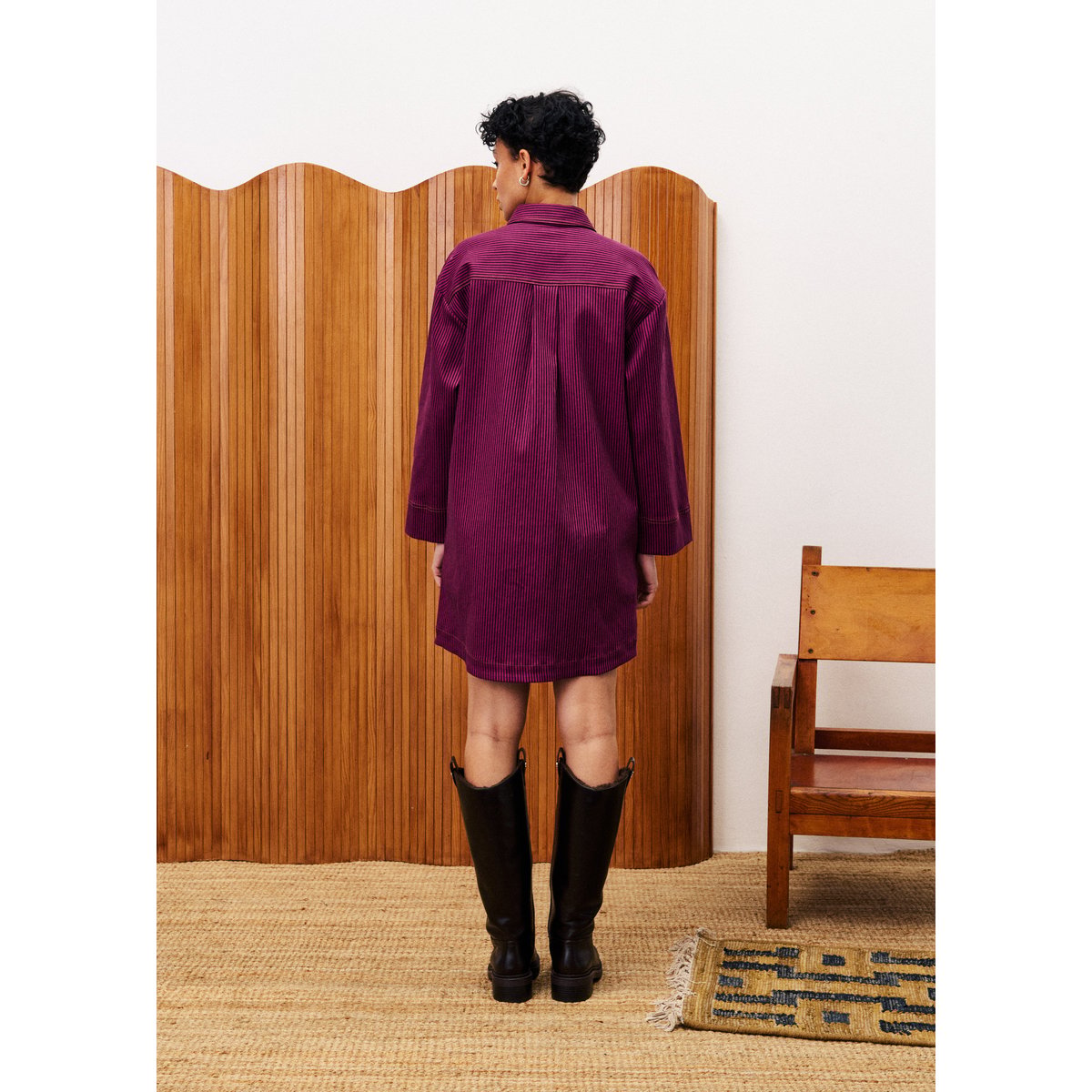 Robe  en coton DIANELLA rose fuchsia, FRNCH