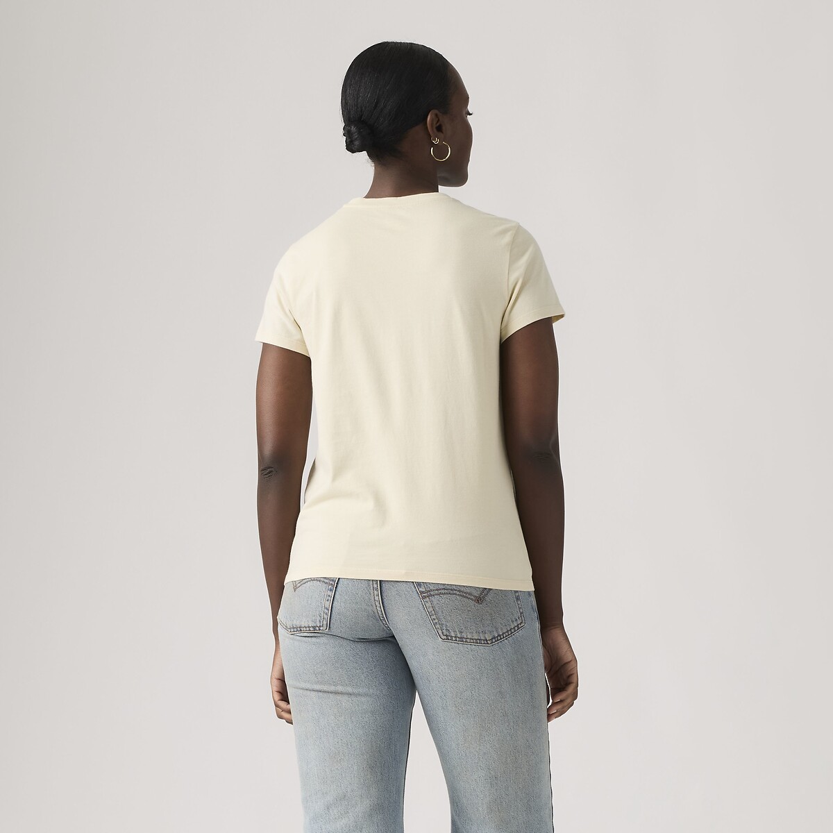 Tshirt col rond manches courtes logo jaune beige, LEVI'S