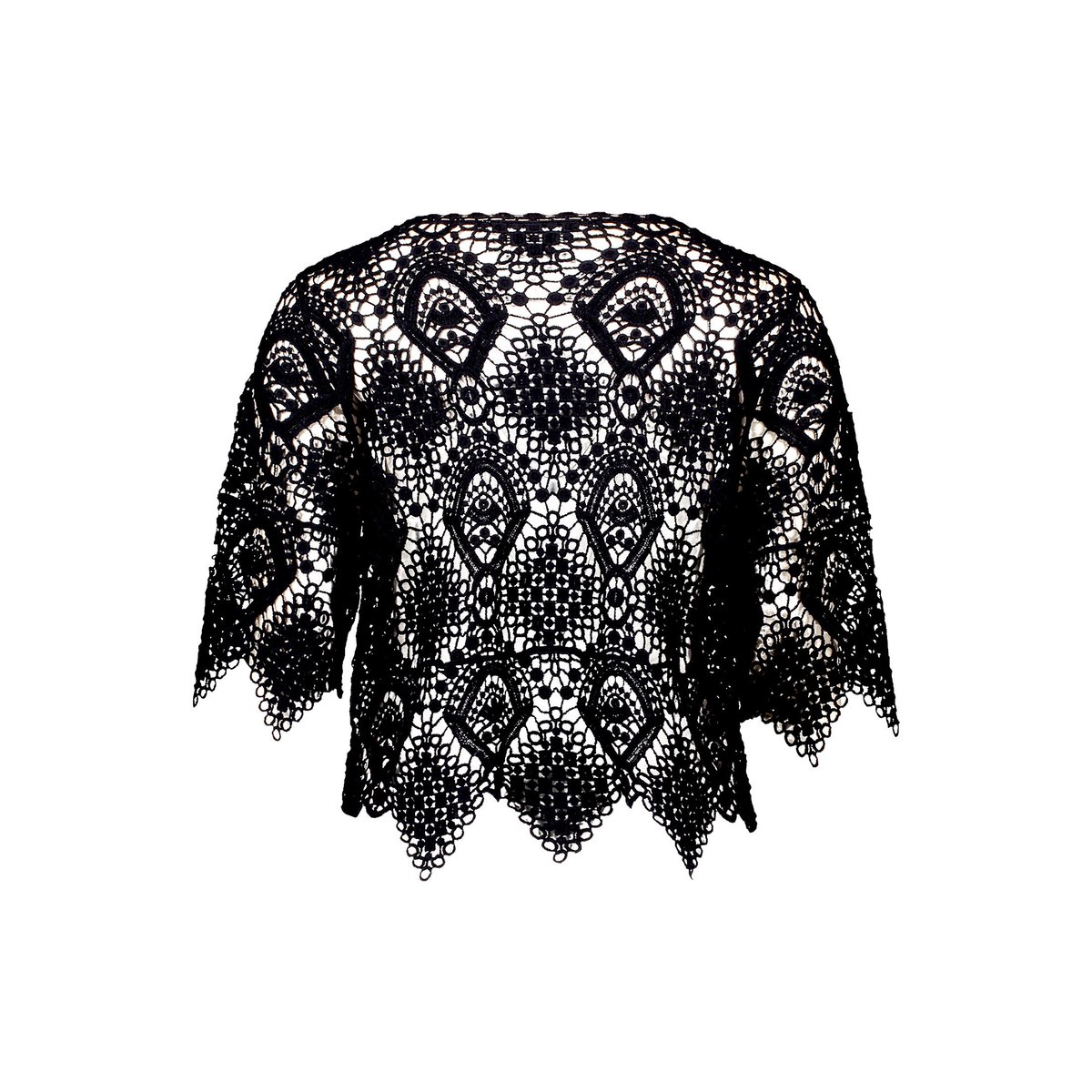Pull-over en maille ajourée à motif ajouré noir, BETTY & CO
