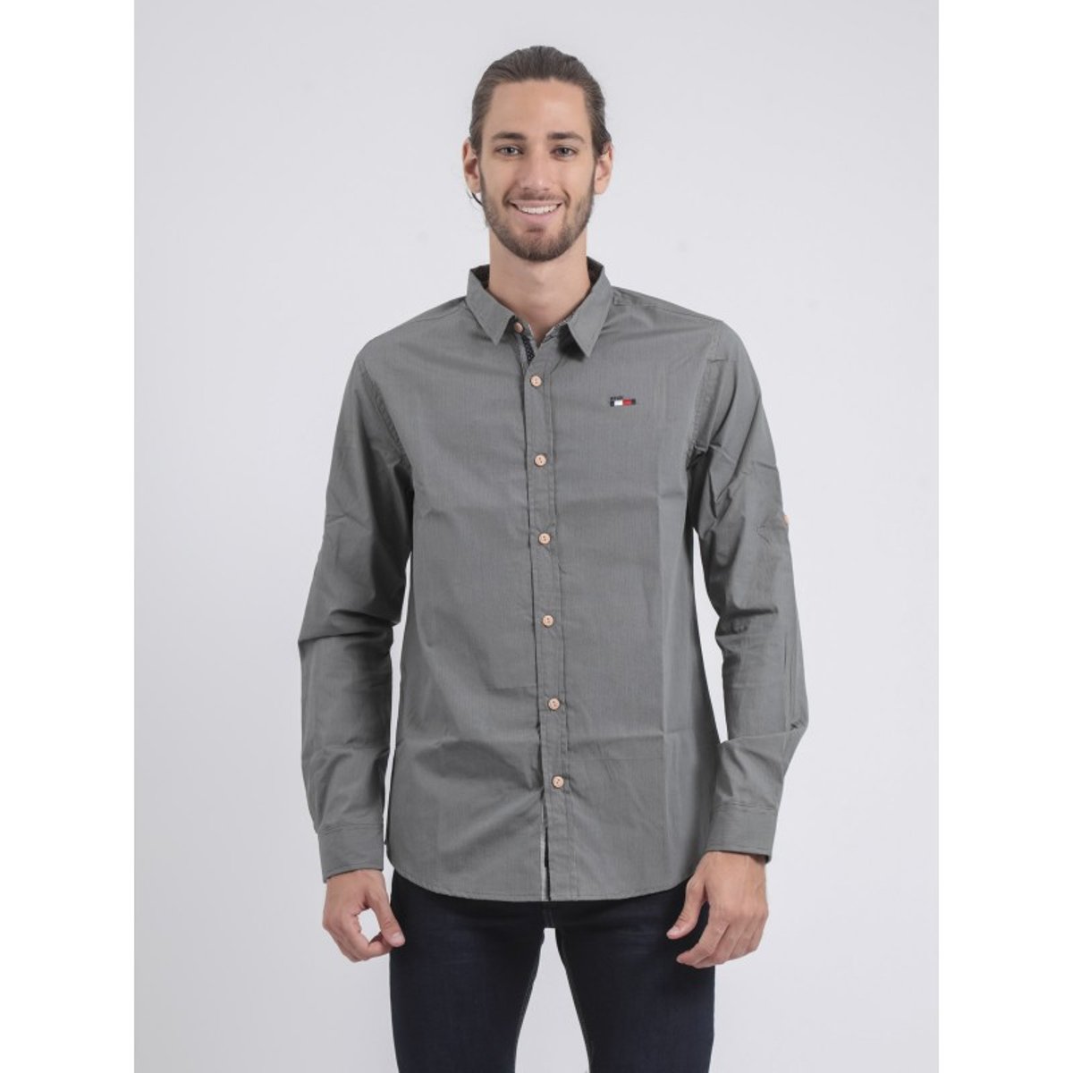 Chemise Manches Longues Motifs Tamox gris, RITCHIE
