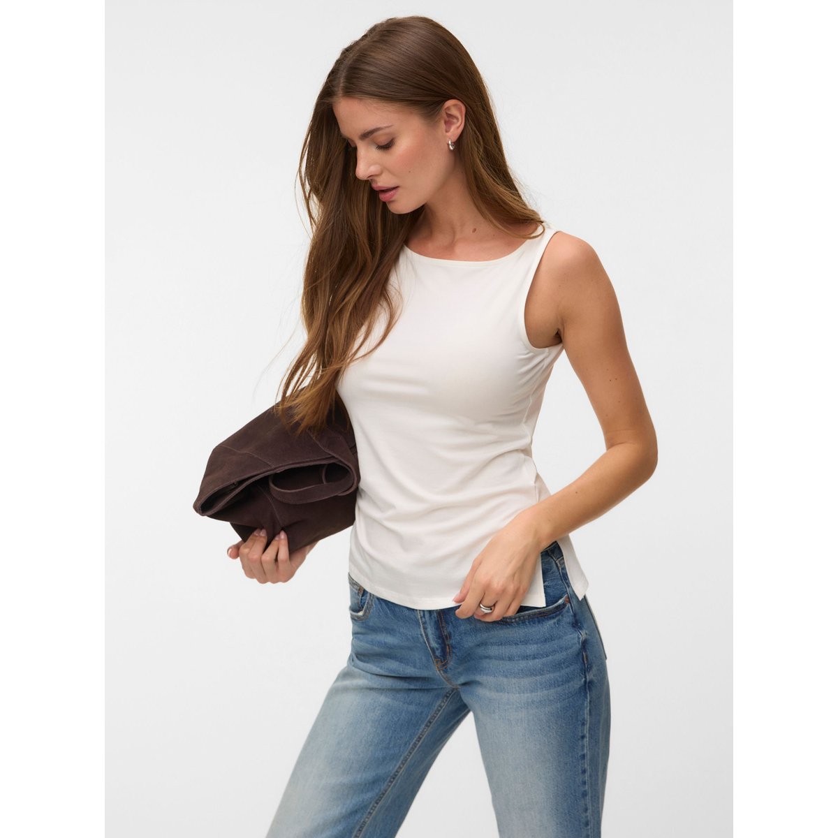 Top Asymétrique snow white, VERO MODA