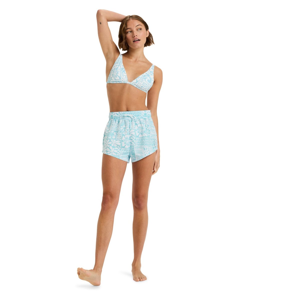 Haut de maillot de bain bikini triangle FLOWERS WAVE ELONGATED TIKITRI. bleu sky blue surfenirs, ROXY