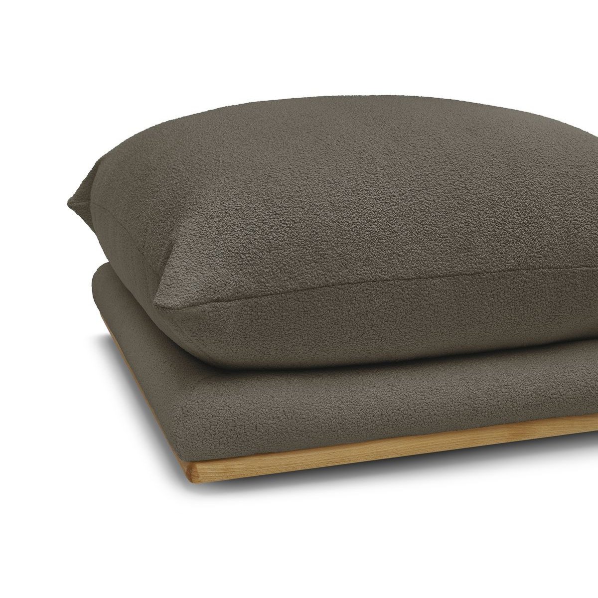 Pouf tissu bouclette, ERNEST marron, BOBOCHIC