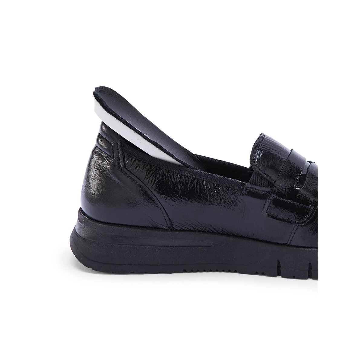 Mocassin cuir semelle compensée noir, PEDICONFORT