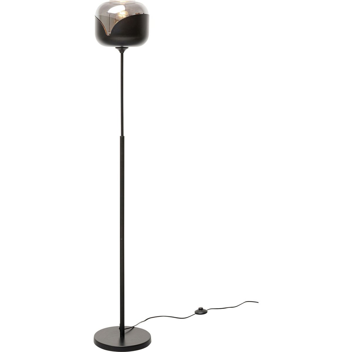 Lampadaire en verre et acier, GOBLET BALL noir, KARE DESIGN