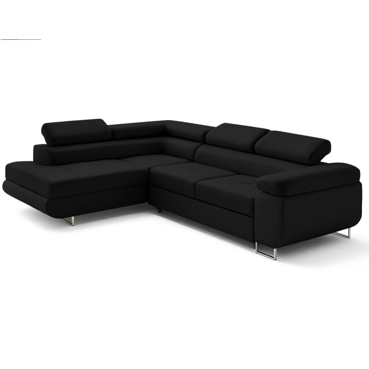 Canapé d'Angle Convertible 5 places - ZARIA noir, BEST MOBILIER