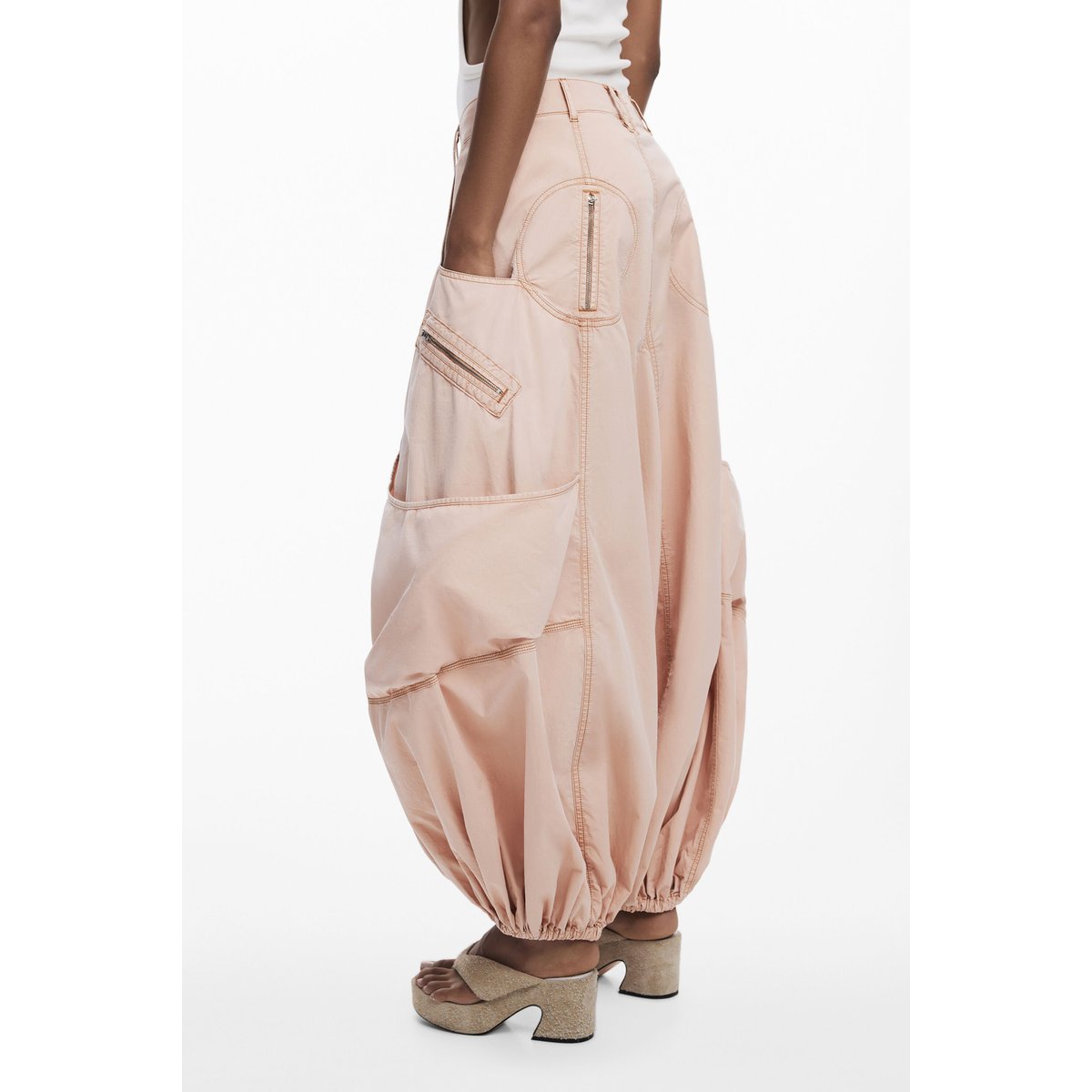 Pantalon cargo fluide rose, DESIGUAL