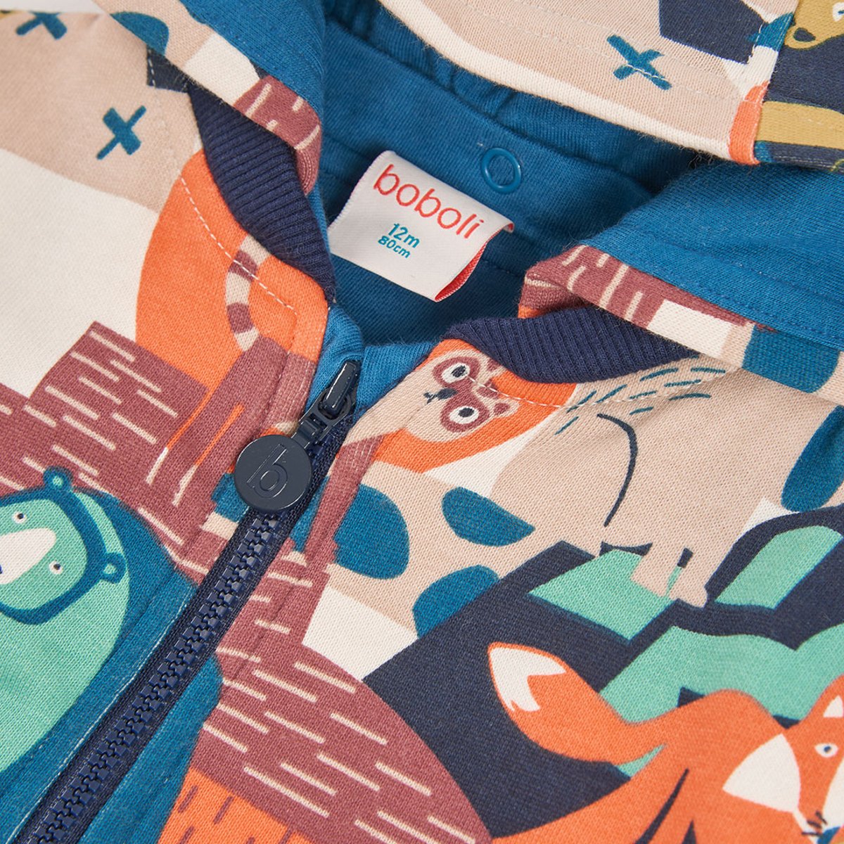 Veste garçon molleton imprimé animaux multicolore, BOBOLI