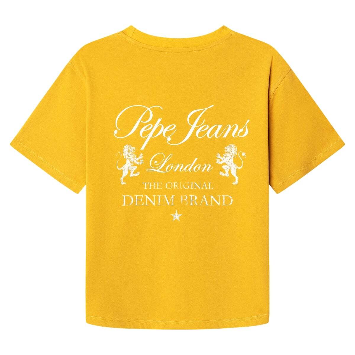 T-Shirt À Coupe Décontractée Avec Imprimé Au Dos jaune ocre, PEPE JEANS
