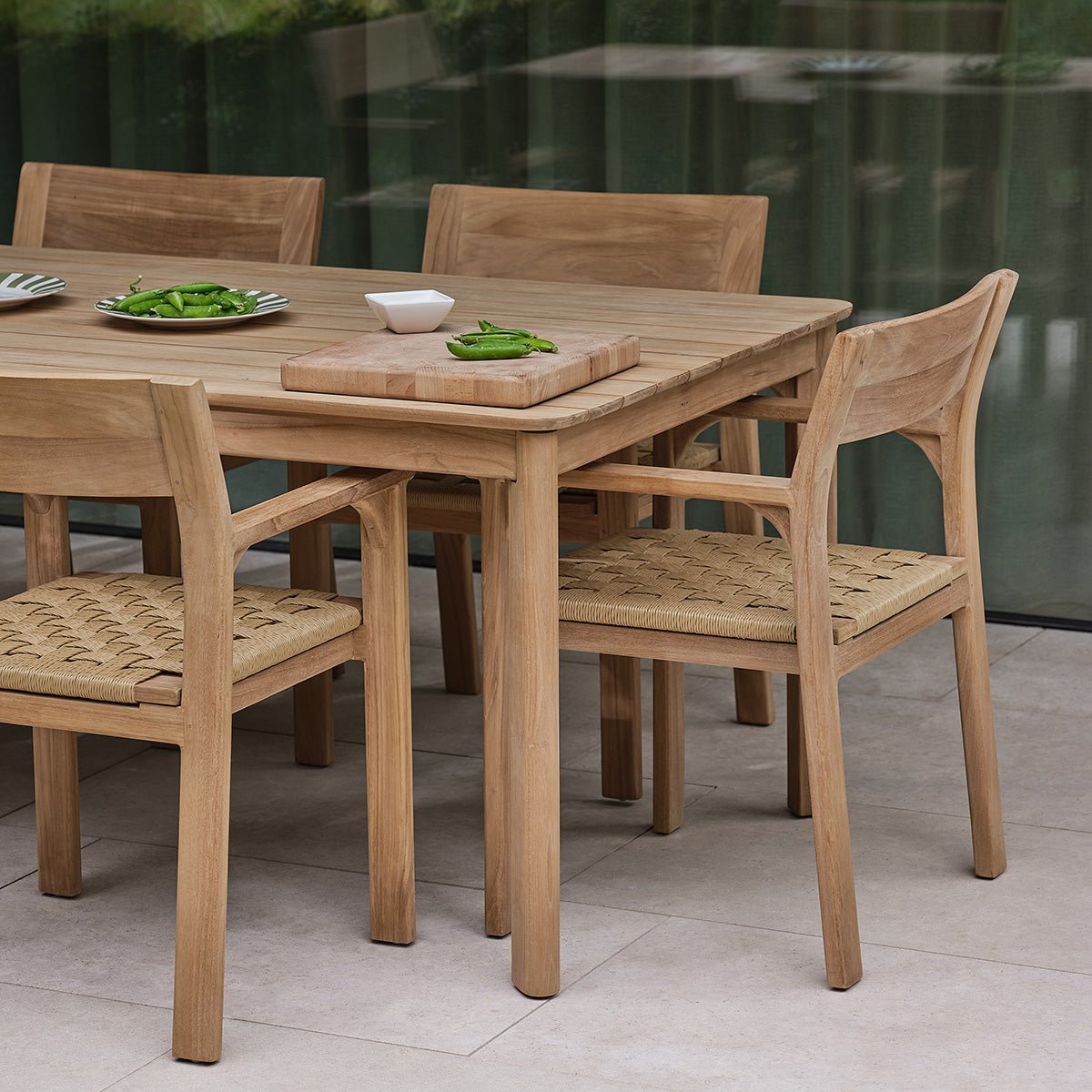 Fauteuil de jardin en teck et rotin PIANA naturel, BERAH GETAH