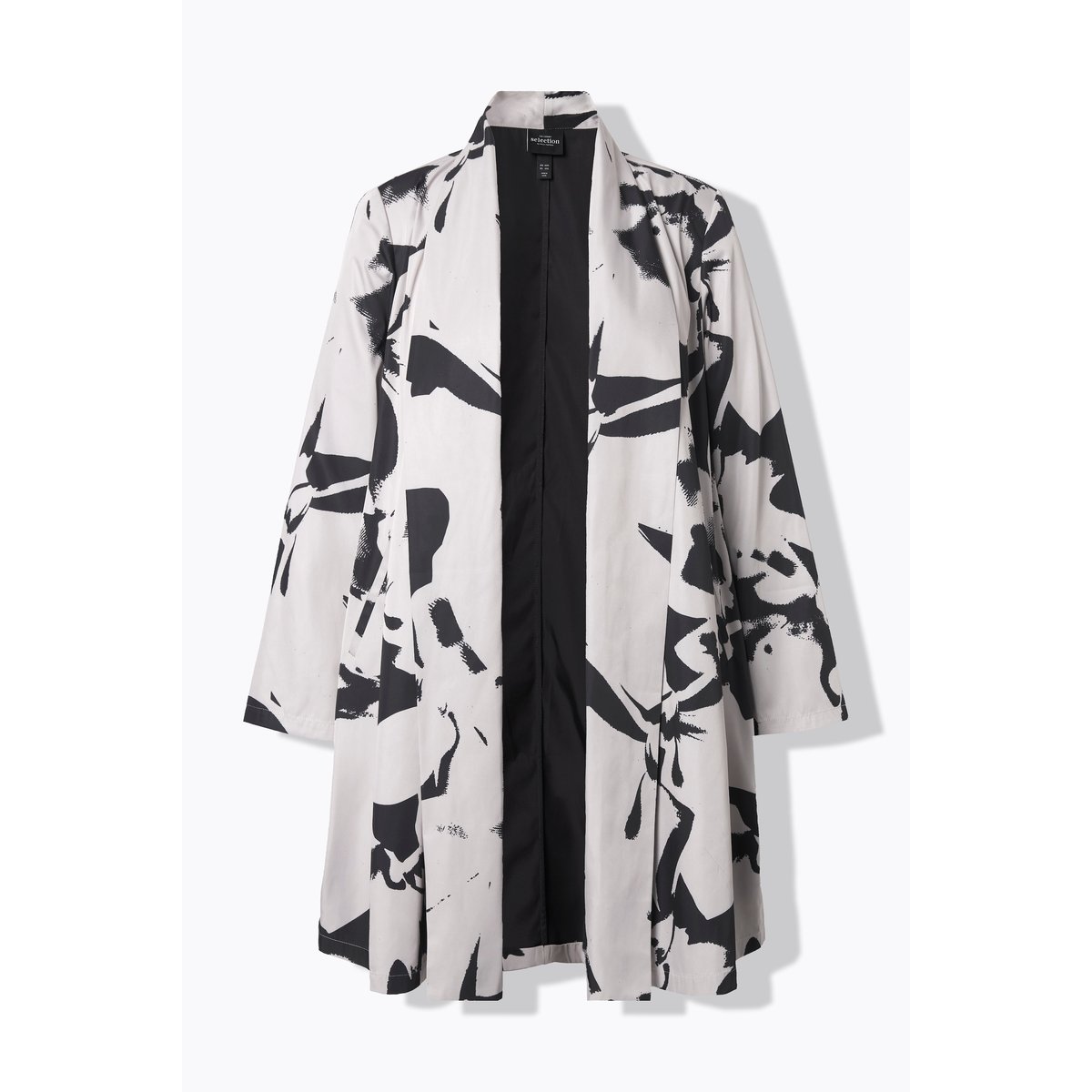 Veste longue asymétrique gris beige, ULLA POPKEN