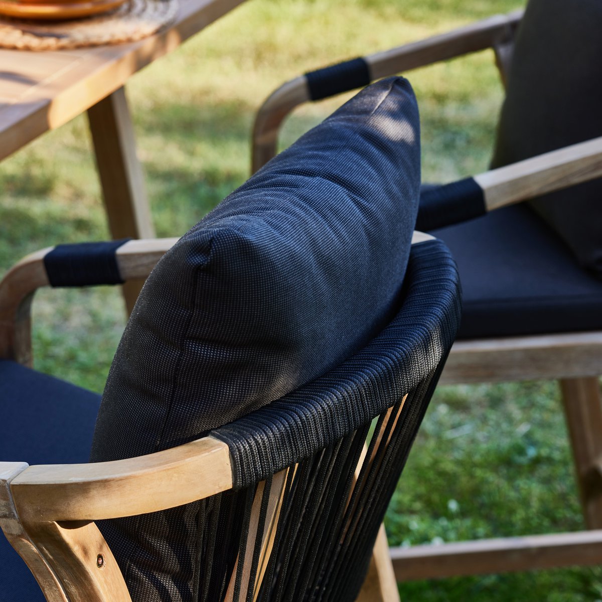 Salon de jardin, 4 chaises, ZANZIBAR bois clair, DEFORA HOME