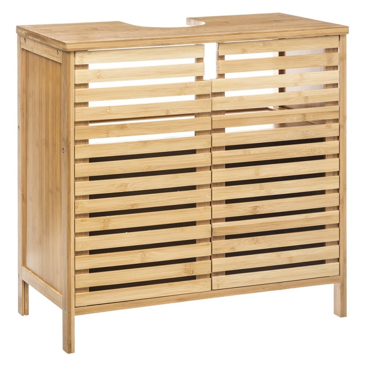 Meuble sous lavabo pour salle de bain Sicela bambou beige, ATMOSPHERA